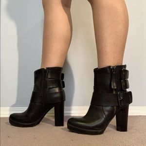 black B2 heeled booties